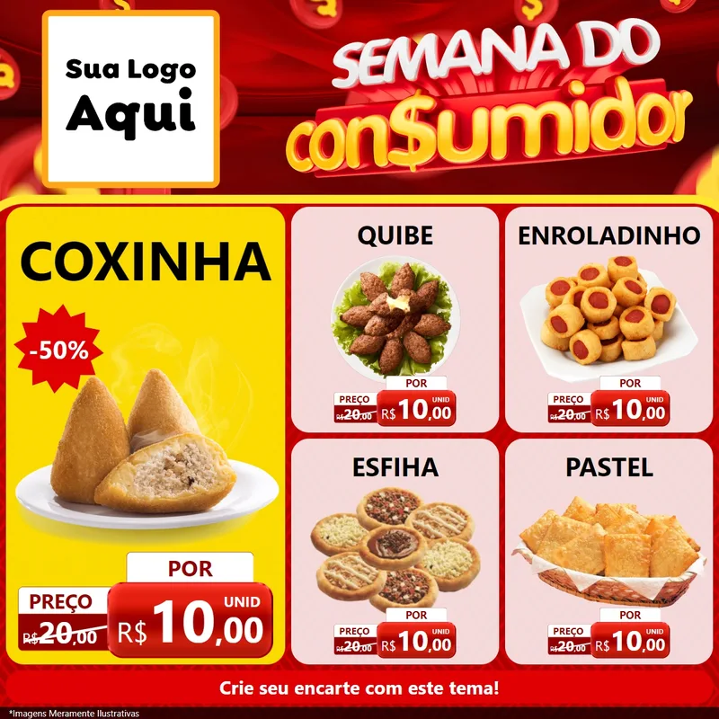 Modelo de Rede Social para Feed Facebook com o tema Semana do Consumidor para Salgadaria
