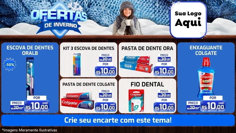 Modelo de TV para TV Horizontal com o tema Ofertas de Inverno para Higiene Pessoal