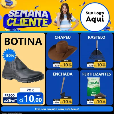Modelo de Rede Social para Feed Facebook com o tema Semana do Cliente para Agropecuária
