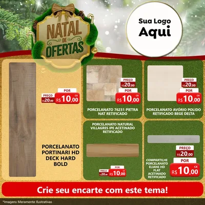 Modelo de Rede Social para Feed Facebook com o tema Ofertas de Natal para Pisos e revestimentos
