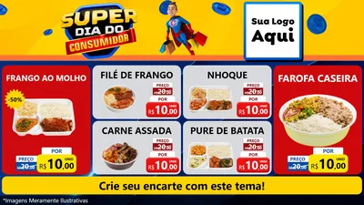 Modelo de TV para TV Horizontal com o tema Super Dia do Consumidor para Restaurante