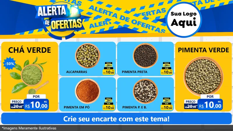 Modelo de TV para TV Horizontal com o tema Alerta de Ofertas para Produtos Naturais