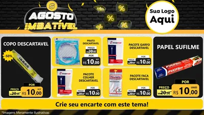 Modelo de TV para TV Horizontal com o tema Agosto Imbatível para Embalagens