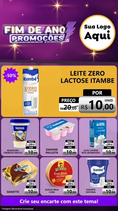 Modelo de Rede Social para Stories com o tema Fim de Ano Promoções para Frios e Laticínios