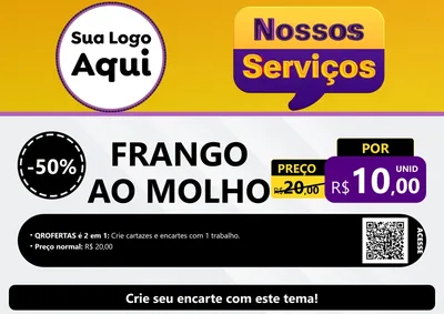 Modelo de Cartaz para Cartaz A4 Horizontal com o tema Nossos Serviços para Restaurante