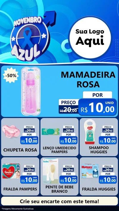 Modelo de Rede Social para Stories com o tema Novembro Azul para Bebês