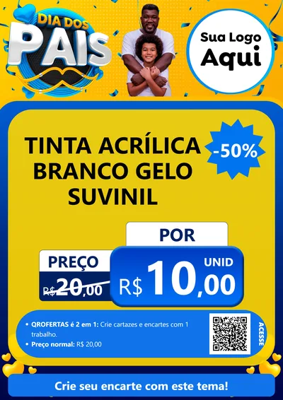 Modelo de Cartaz para Cartaz A4 Vertical com o tema Dia dos Pais para Tintas e Ferramentas