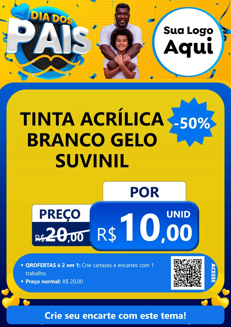 Modelo de Cartaz para Cartaz A4 Vertical com o tema Dia dos Pais para Tintas e Ferramentas