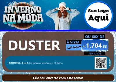 Modelo de Cartaz para Cartaz A4 Horizontal com o tema Inverno na Moda para Concessionaria de Carros