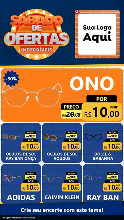 Modelo de Rede Social para Stories com o tema Sábado de Ofertas Imperdíveis para Óticas