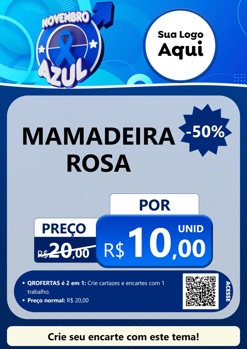Modelo de Cartaz para Cartaz A4 Vertical com o tema Novembro Azul para Bebês