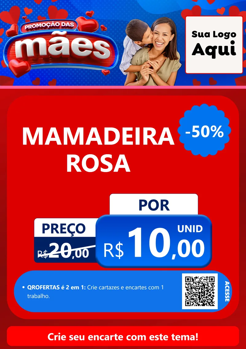 Modelo de Cartaz para Cartaz A4 Vertical com o tema Promoção das Mães para Bebês