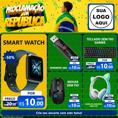 Modelo de Rede Social para Feed Facebook com o tema Proclamação da República para Informática