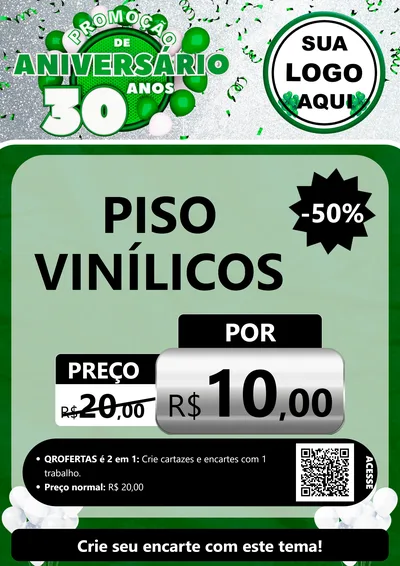 Modelo de Cartaz para Cartaz A4 Vertical com o tema Promoção de Aniversário - 30 Anos para Material para Construção