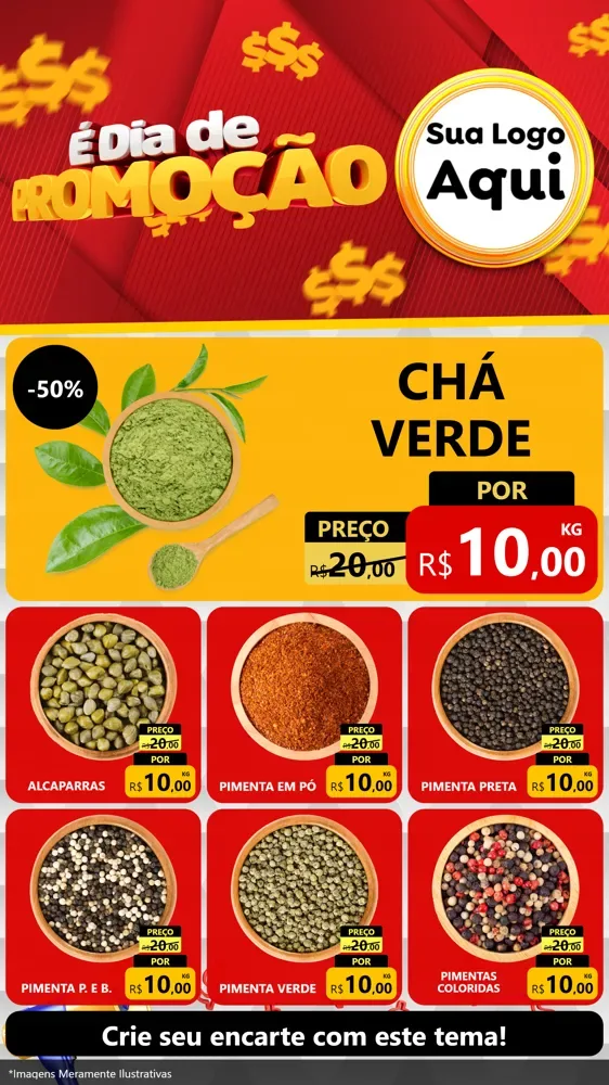 Modelo de Rede Social para Stories com o tema É Dia De Promoção para Produtos Naturais