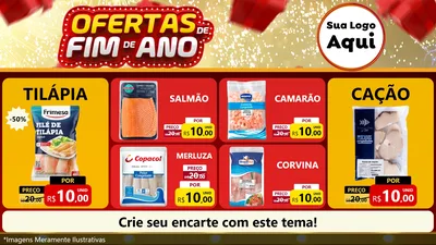 Modelo de TV para TV Horizontal com o tema Ofertas de Fim de Ano para Peixaria