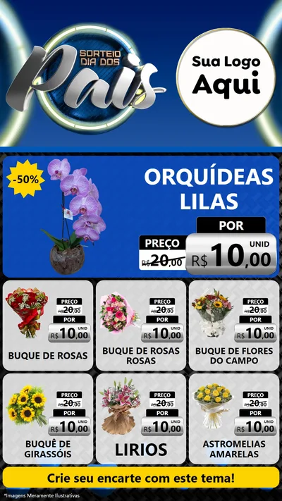 Modelo de Rede Social para Stories com o tema Sorteio Dia Dos Pais para Floricultura e jardim