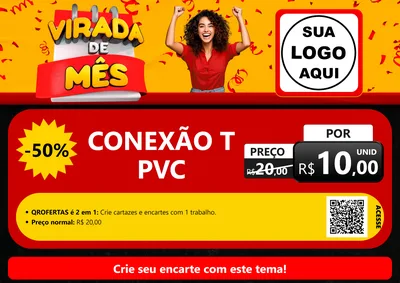 Modelo de Cartaz para Cartaz A4 Horizontal com o tema Virada de Mês para Tubos e conexões