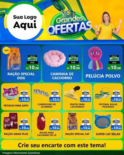Modelo de Rede Social para Feed Instagram com o tema Grandes Ofertas para Pet Shop
