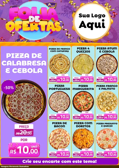 Modelo de Encarte para Encarte A4 Vertical com o tema Folia de Ofertas para Pizzaria