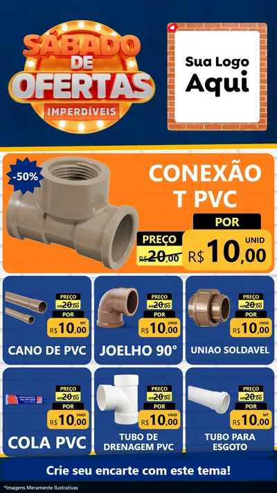 Modelo de Rede Social para Stories com o tema Sábado de Ofertas Imperdíveis para Tubos e conexões