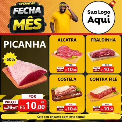Modelo de Rede Social para Feed Facebook com o tema Operação Fecha Mês para Açougue
