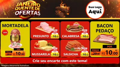 Modelo de TV para TV Horizontal com o tema Janeiro Quente de Ofertas para Frios e Laticínios