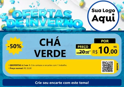 Modelo de Cartaz para Cartaz A4 Horizontal com o tema Ofertas de Inverno para Produtos Naturais