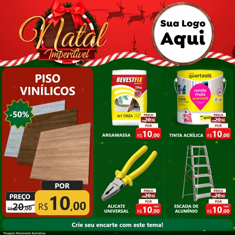 Modelo de Rede Social para Feed Facebook com o tema Natal Imperdível para Material para Construção