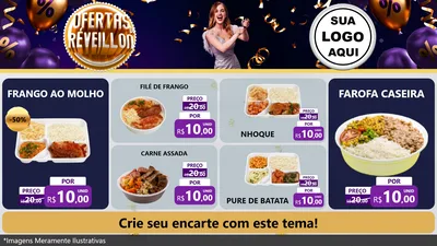 Modelo de TV para TV Horizontal com o tema Ofertas de Réveillon para Restaurante