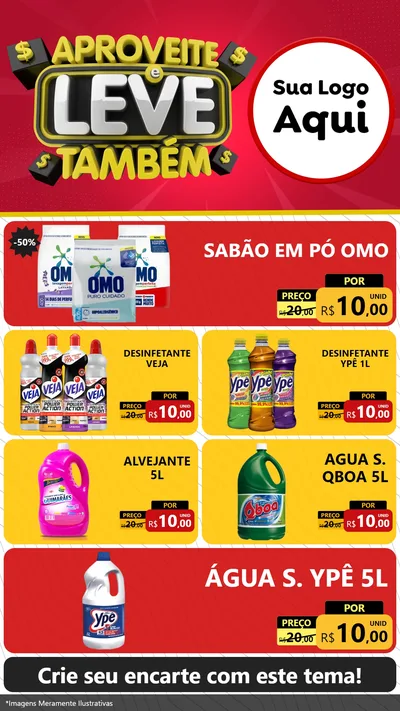 Modelo de TV para TV Vertical com o tema Aproveite e Leve Também para Produtos de Limpeza