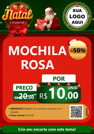 Modelo de Cartaz para Cartaz A4 Vertical com o tema Natal Especial para Papelaria