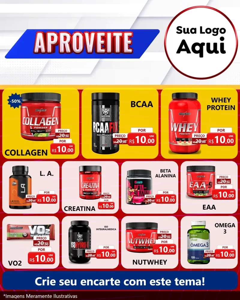 Modelo de Rede Social para Feed Instagram com o tema Aproveite para Suplementos alimentares