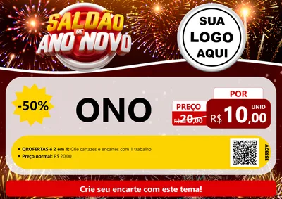 Modelo de Cartaz para Cartaz A4 Horizontal com o tema Saldão de Ano Novo para Óticas