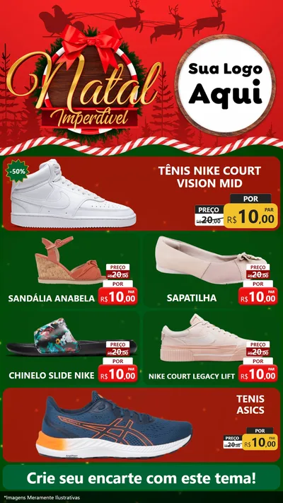 Modelo de TV para TV Vertical com o tema Natal Imperdível para Calçados