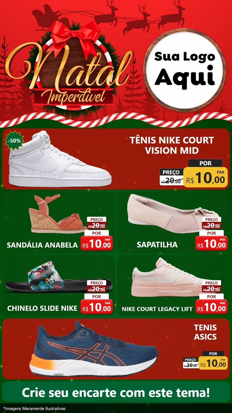 Modelo de TV para TV Vertical com o tema Natal Imperdível para Calçados