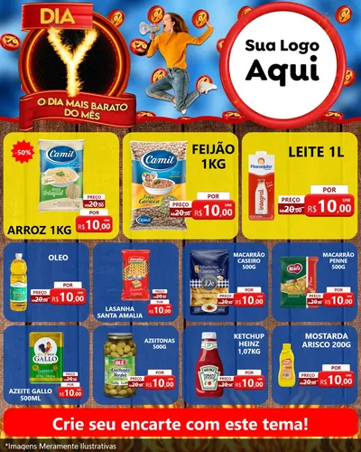 Modelo de Rede Social para Feed Instagram com o tema Dia Y - O Dia Mais Barato Do Mês para Supermercado