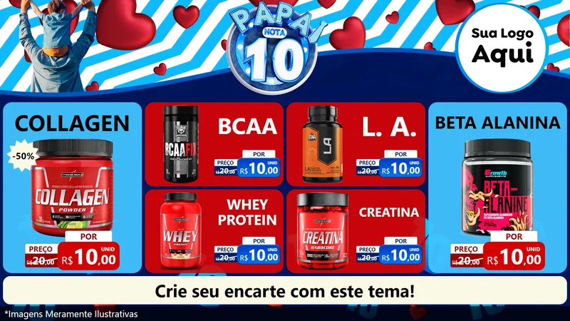Modelo de TV para TV Horizontal com o tema Papai Nota 10 para Suplementos alimentares