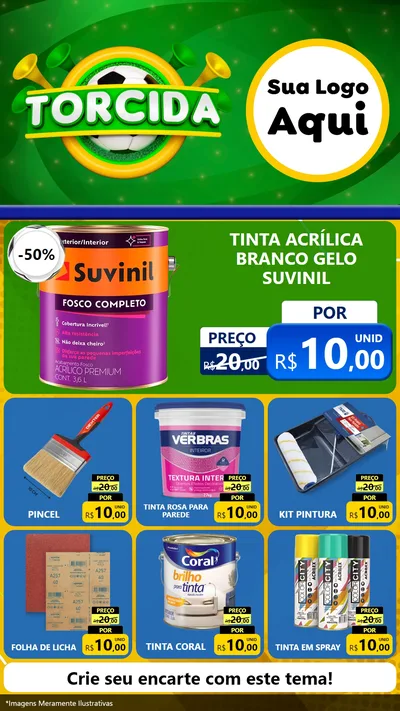 Modelo de Rede Social para Stories com o tema Torcida para Tintas e Ferramentas