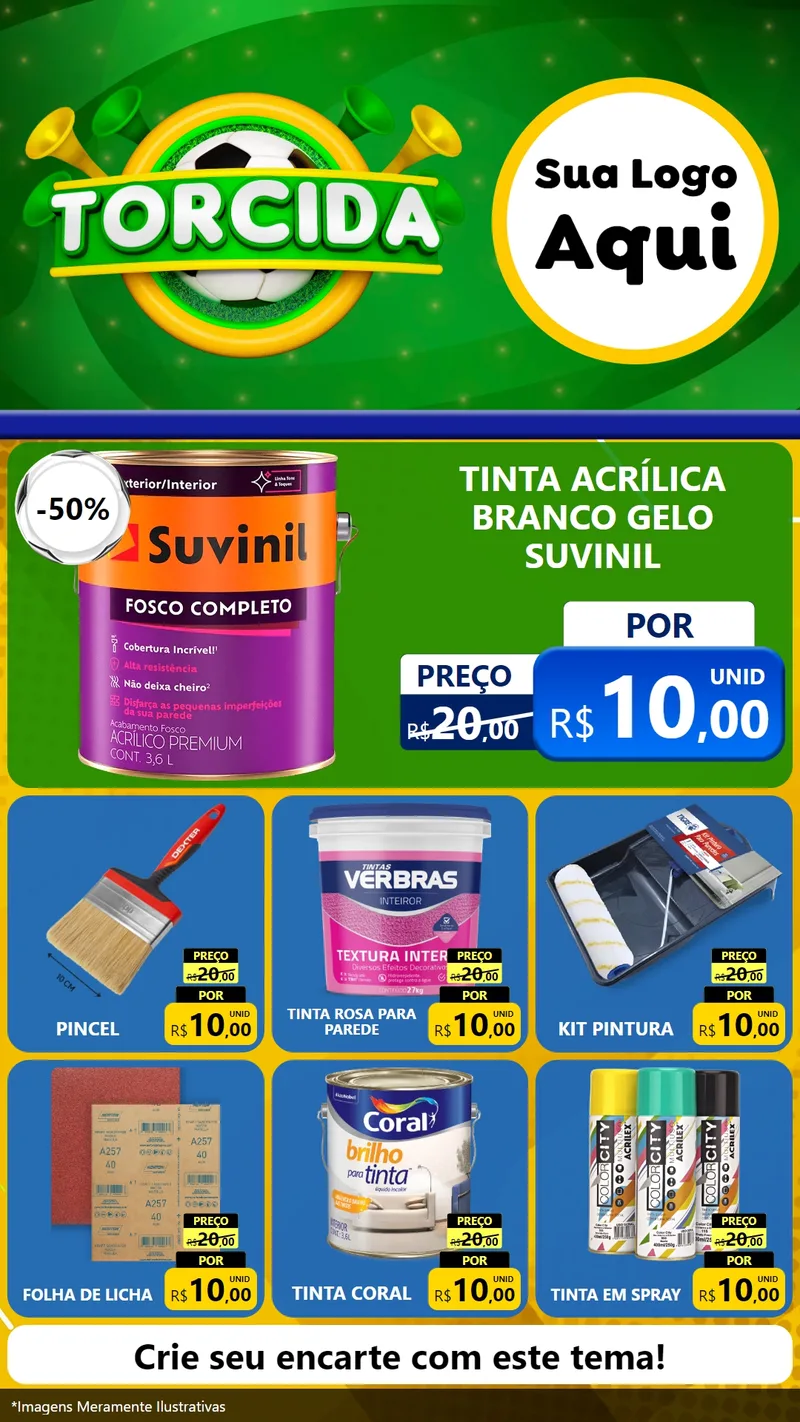 Modelo de Rede Social para Stories com o tema Torcida para Tintas e Ferramentas