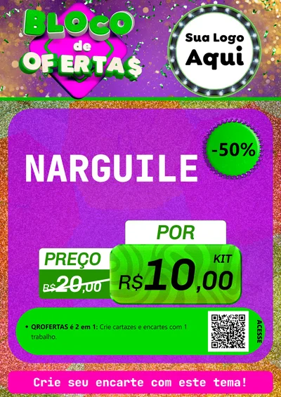 Modelo de Cartaz para Cartaz A4 Vertical com o tema Bloco de Ofertas para Tabacaria