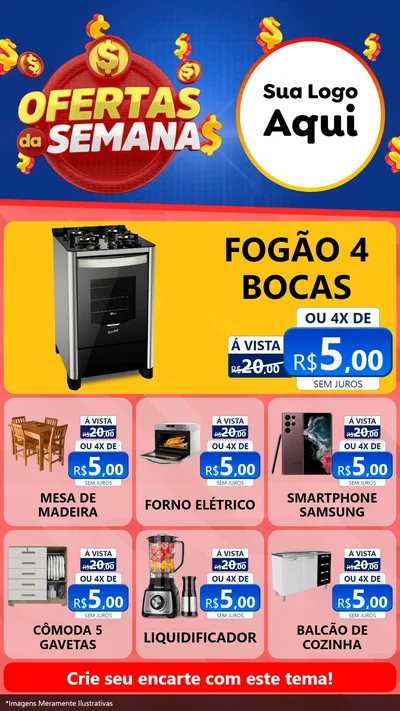 Modelo de Rede Social para Stories com o tema Ofertas Da Semana para Móveis e Eletro
