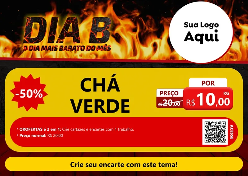Modelo de Cartaz para Cartaz A4 Horizontal com o tema Dia B para Produtos Naturais