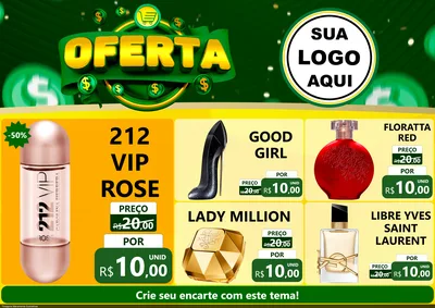Modelo de Encarte para Encarte A4 Horizontal com o tema Oferta para Perfumes