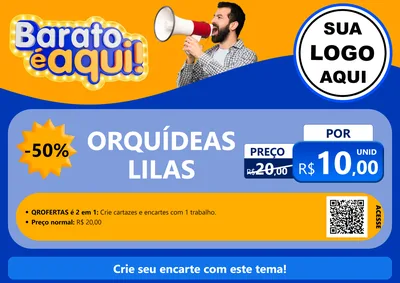 Modelo de Cartaz para Cartaz A4 Horizontal com o tema Barato é aqui para Floricultura e jardim