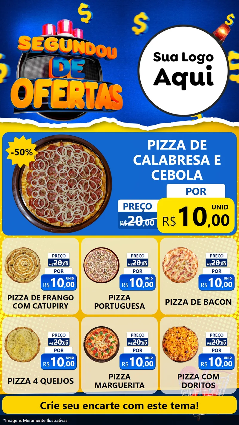 Modelo de Rede Social para Stories com o tema Segundou de Ofertas para Pizzaria