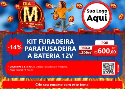Modelo de Cartaz para Cartaz A4 Horizontal com o tema Dia M - O Dia Mais Barato Do Mês para Maquinas e Ferramentas