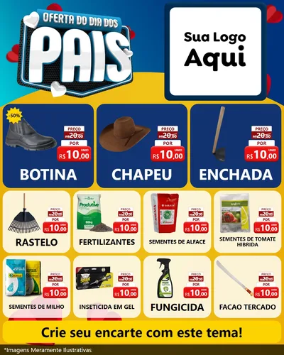 Modelo de Rede Social para Feed Instagram com o tema Oferta Do Dia Dos Pais para Agropecuária