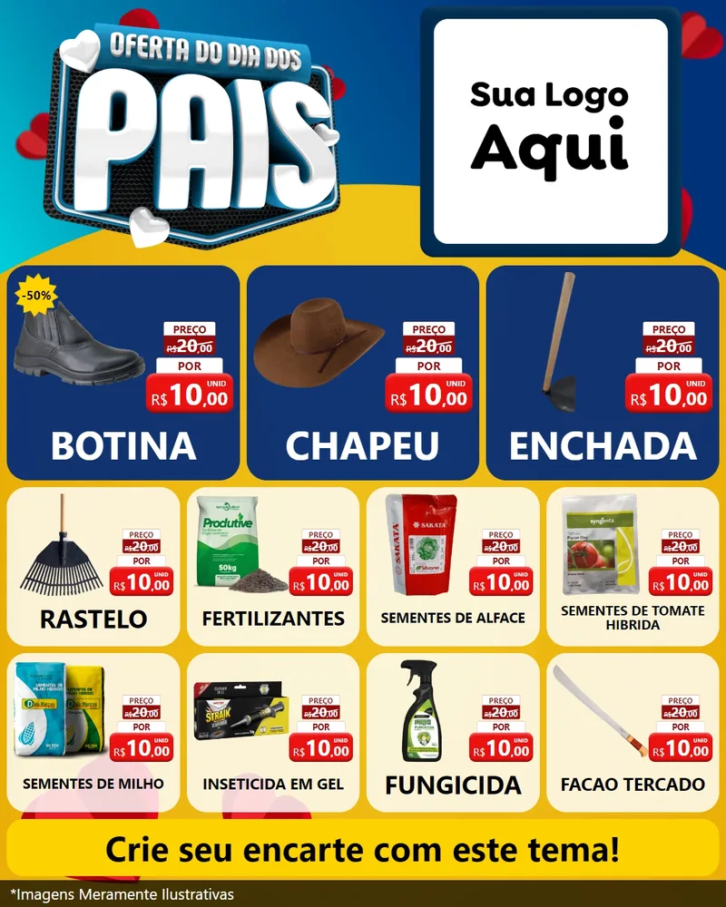 Modelo de Rede Social para Feed Instagram com o tema Oferta Do Dia Dos Pais para Agropecuária