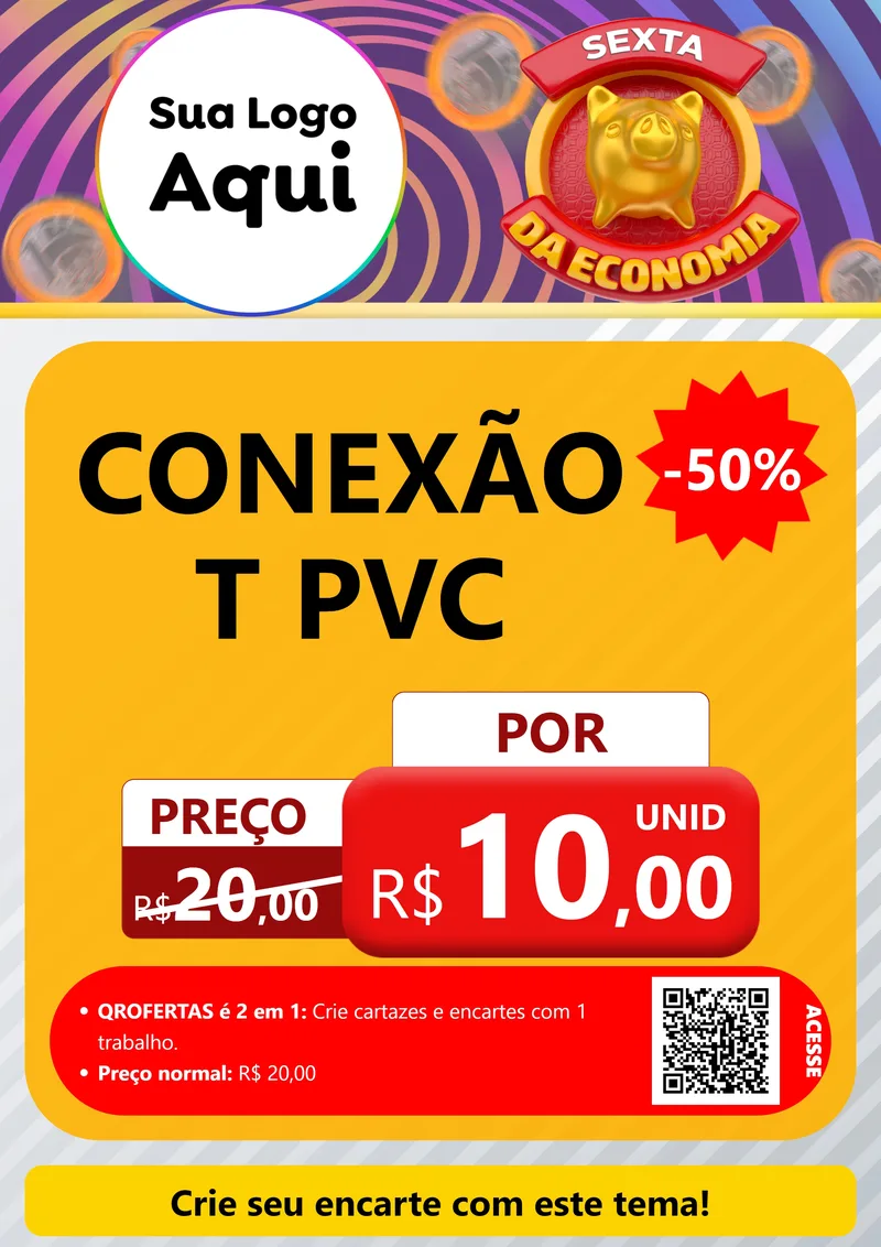 Modelo de Cartaz para Cartaz A4 Vertical com o tema Sexta da Economia para Tubos e conexões